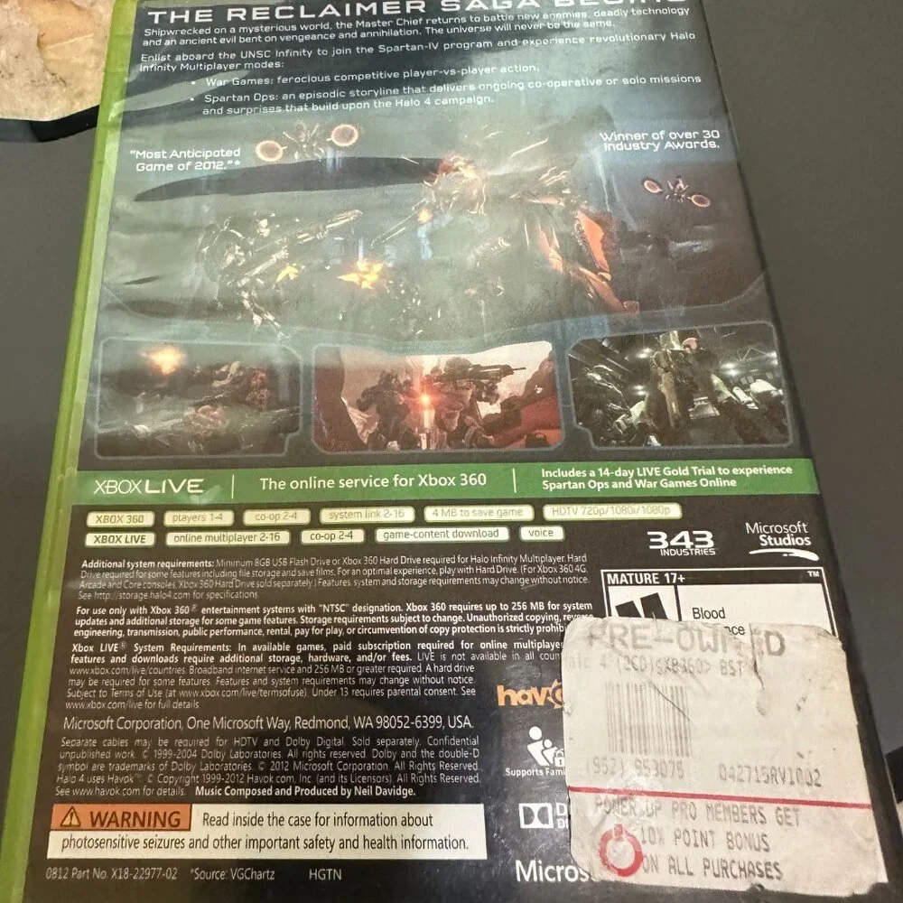 Halo 4 (Microsoft Xbox 360, 2012) 2 Disc